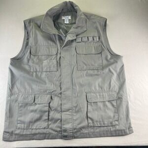 Vintage Haband Casual Joe Mens XL Gray Utility Fishing  Cargo Vest Multi-Pocket
